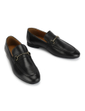 Pure Leather Plain Slip-on Loafers