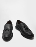 Pure Leather Plain Slip-on Loafers