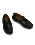 Pure Leather Plain Slip-on Loafers