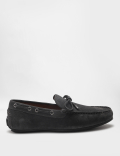 Pure Leather Plain Slip-On Loafers