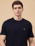Set of 2 Pure Cotton Crew Neck T-Shirt with Printed Drawstring Shorts