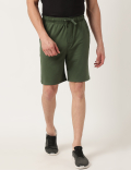 Cotton Blend Solid Shorts