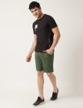 Cotton Blend Solid Shorts