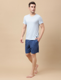 Cotton Blend Solid Shorts