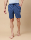 Cotton Blend Solid Shorts