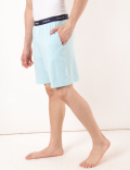 Cotton Blend Solid Shorts