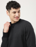 Cotton Mix Chevron Round Neck Sweatshirt
