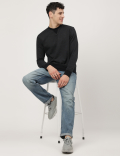 Cotton Mix Chevron Round Neck Sweatshirt