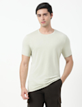 Cotton Rich Plain Crew Neck T-Shirt