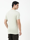 Cotton Rich Plain Crew Neck T-Shirt