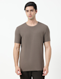 Cotton Rich Plain Crew Neck T-Shirt
