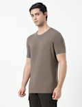 Cotton Rich Plain Crew Neck T-Shirt