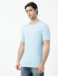 Cotton Rich Plain Crew Neck T-Shirt