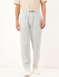 Cotton Linen Mix Striped Regular Fit Pyjama