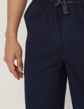 Cotton Blend Striped Shorts