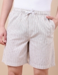 Cotton Mix Striped Relaxed Fit Shorts