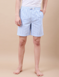 Cotton Mix Striped Relaxed Fit Shorts