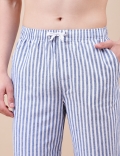 Cotton Mix Striped Relaxed Fit Pants