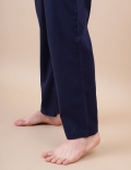 Cotton Mix Plain Relaxed Fit Pants