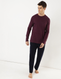 Pure Cotton Striped Crew Neck Pyjama Set