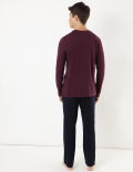 Pure Cotton Striped Crew Neck Pyjama Set