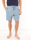 Cotton Blend Textured Shorts