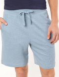 Cotton Blend Textured Shorts