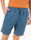 Cotton Blend Textured Shorts