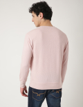 Cotton Mix Textured Crew Neck Sweatshirt