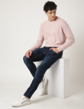 Cotton Mix Textured Crew Neck Sweatshirt