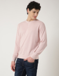 Cotton Mix Textured Crew Neck Sweatshirt