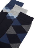 3pk Chevron Ankle Length Socks