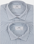 Full Sleeve Regular Fit Shirts, Pack Of 2