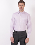 Cotton Self Design Spread Collar Shirts