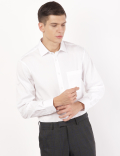 Pure Cotton Plain Cut Away Collar Shirt