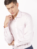 Pure Cotton Plain Spread Collar Shirt