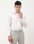 Pure Cotton Plain Spread Collar Shirt