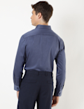 Pure Cotton Plain Spread Collar Shirt