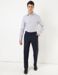 Pure Cotton Plain Spread Collar Shirt