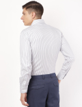 Pure Cotton Stripes Cut Away Collar Shirt