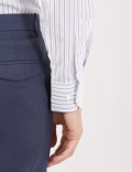 Pure Cotton Stripes Cut Away Collar Shirt