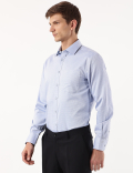 Pure Cotton Geometric Spread Collar Shirt