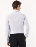 Pure Cotton Checked Spread Collar Shirt