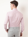Pure Cotton Plain Spread Collar Shirt