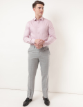 Pure Cotton Plain Spread Collar Shirt