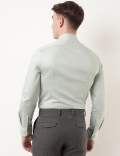 Pure Cotton Plain Spread Collar Shirt