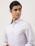 Pure Cotton Textured Spread Collar Shirt