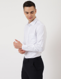 Pure Cotton Striped Collared Formal Shirt