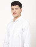 Pure Cotton Striped Spread Collar Shirt