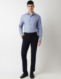 Pure Cotton Textured Spread Collar Shirt